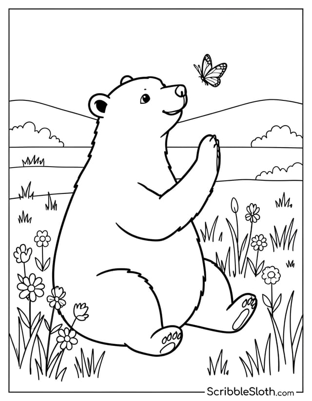 Bear Batting in Meadow